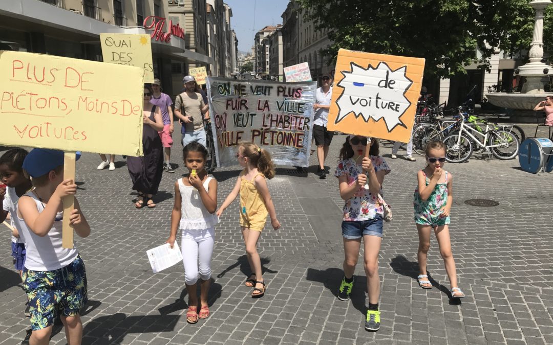 Manifestation 18 juin 2022 piétonnisation St-Gervais Genève